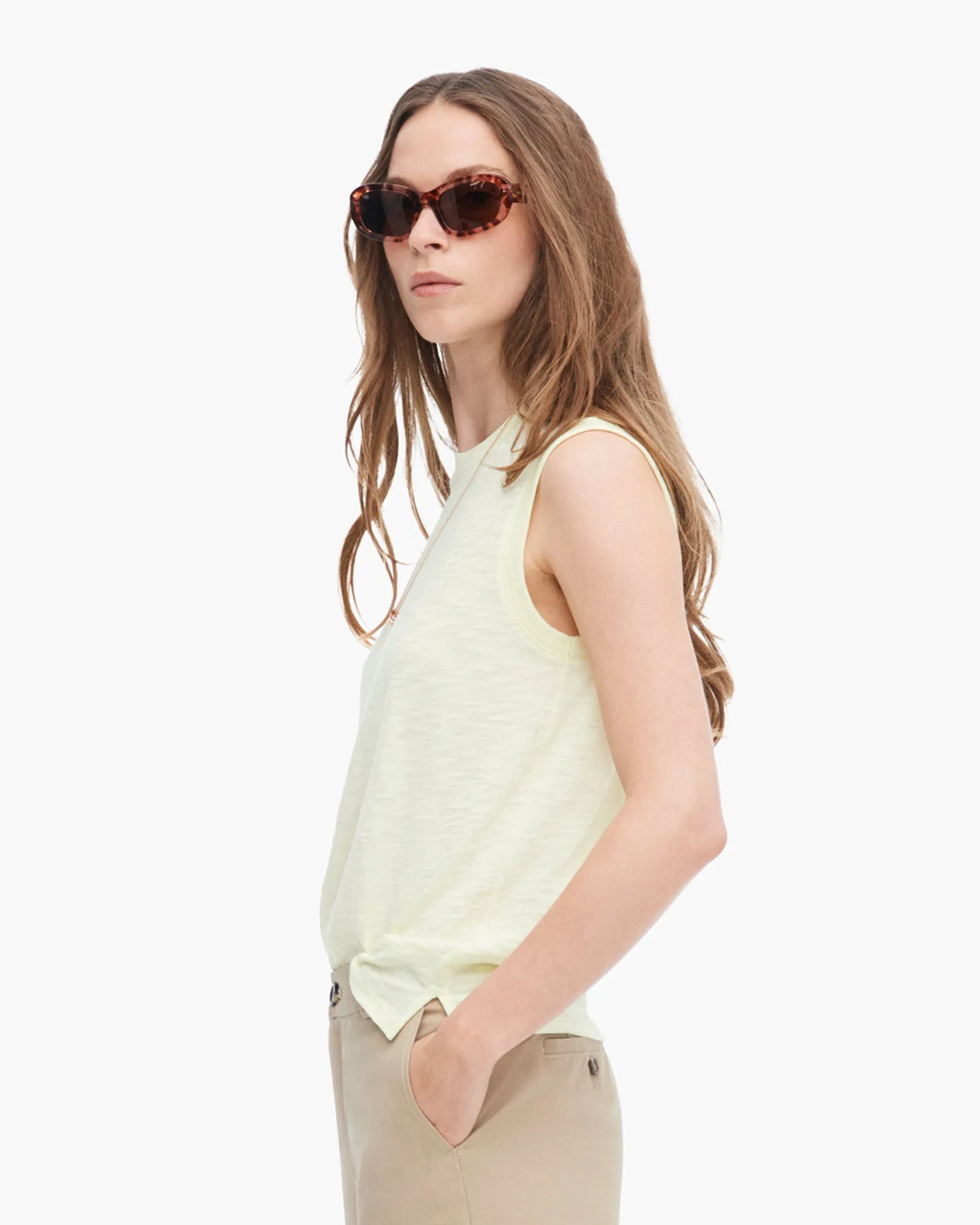 Slub Jersey Sleeveless Schoolboy - Tender Yellow