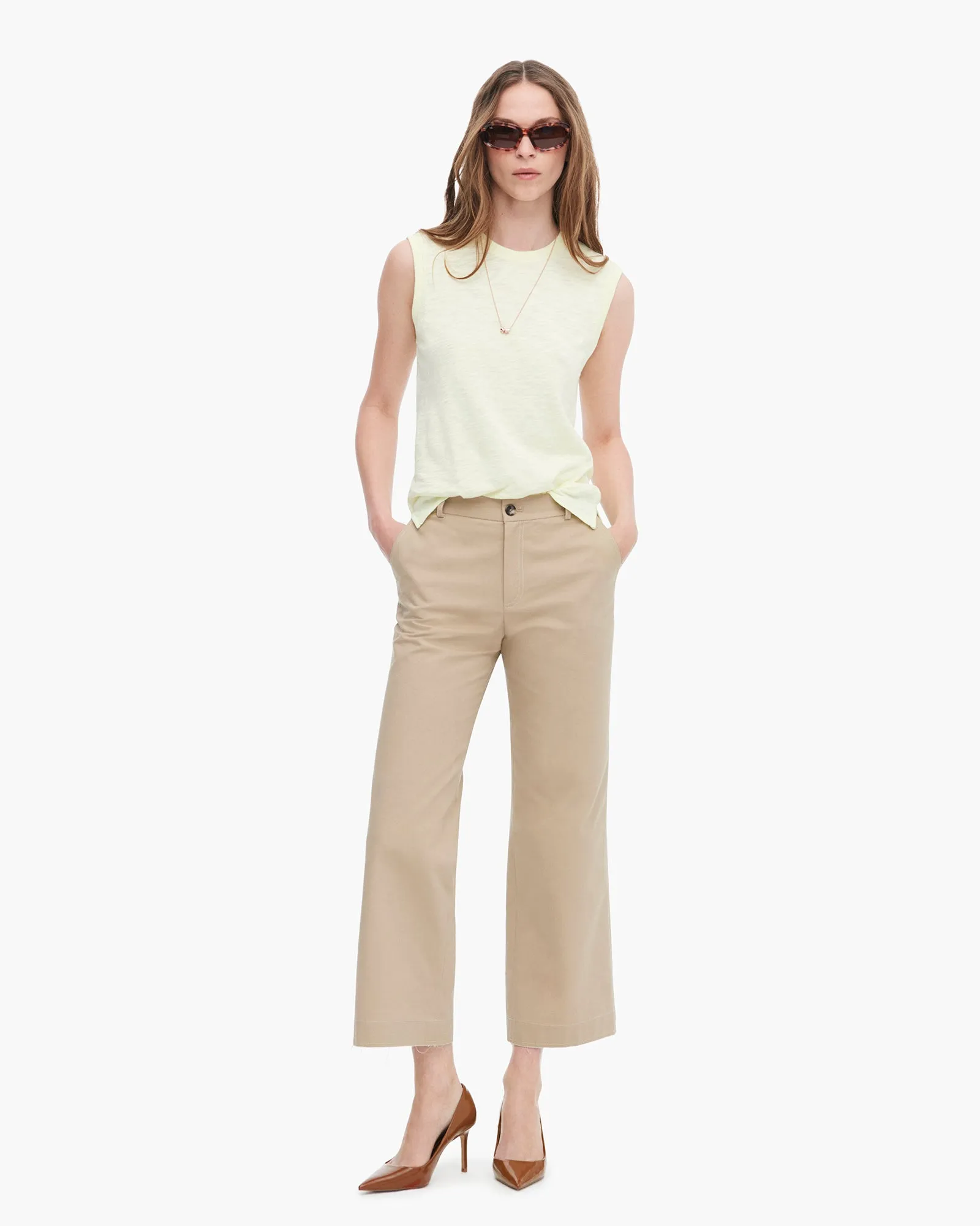 Slub Jersey Sleeveless Schoolboy - Tender Yellow