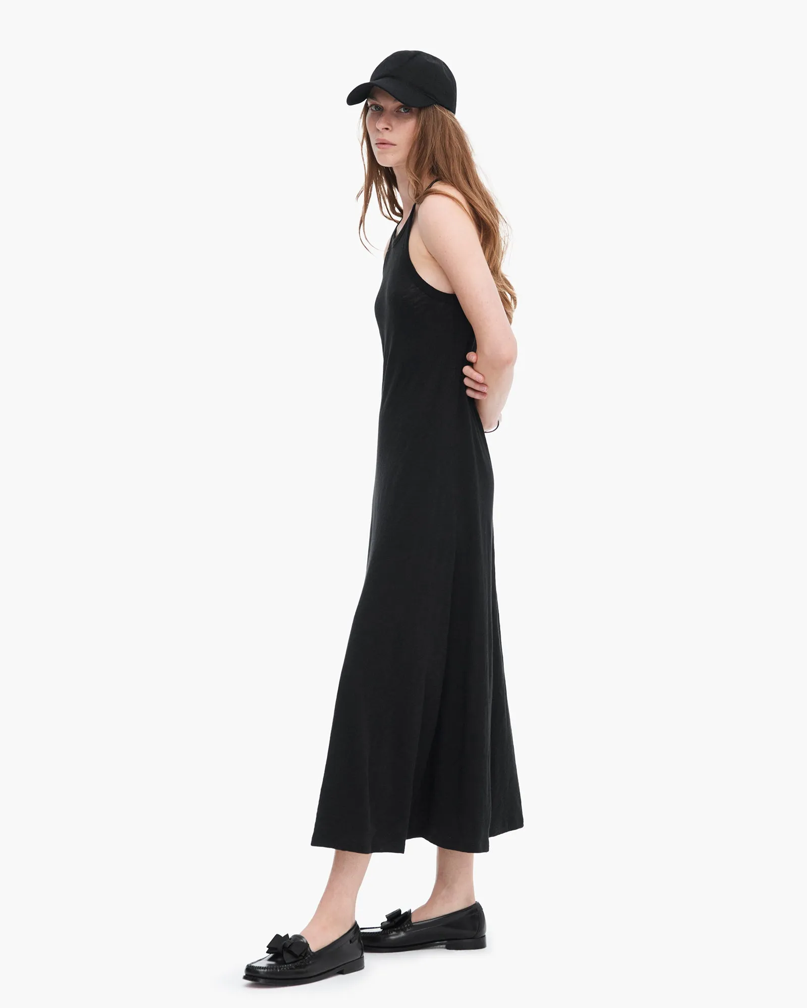 Slub Jersey Tank Maxi Dress - Black
