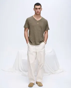 Slub Jersey V-Neck Tee - Army
