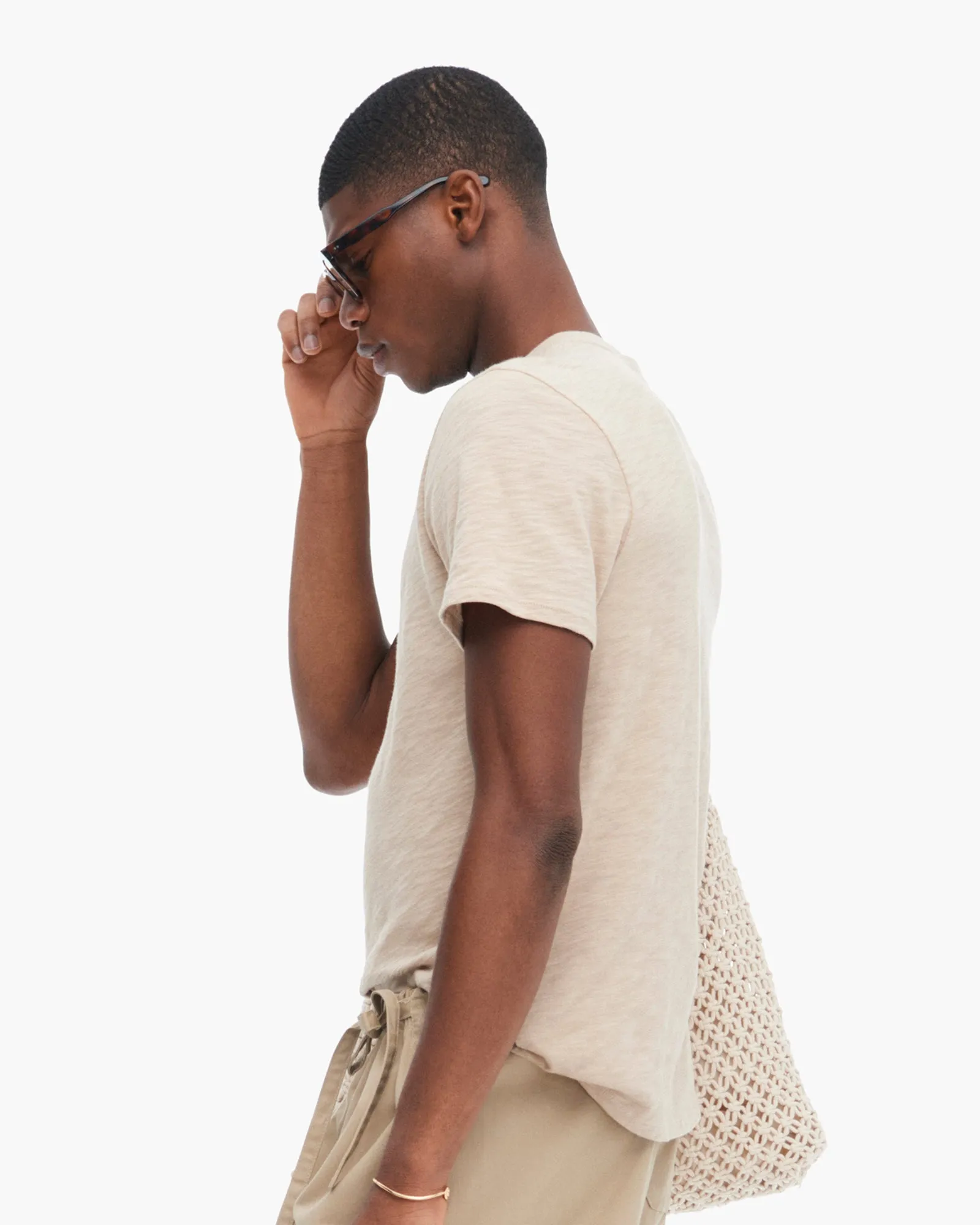 Slub Jersey V-Neck Tee - Dune