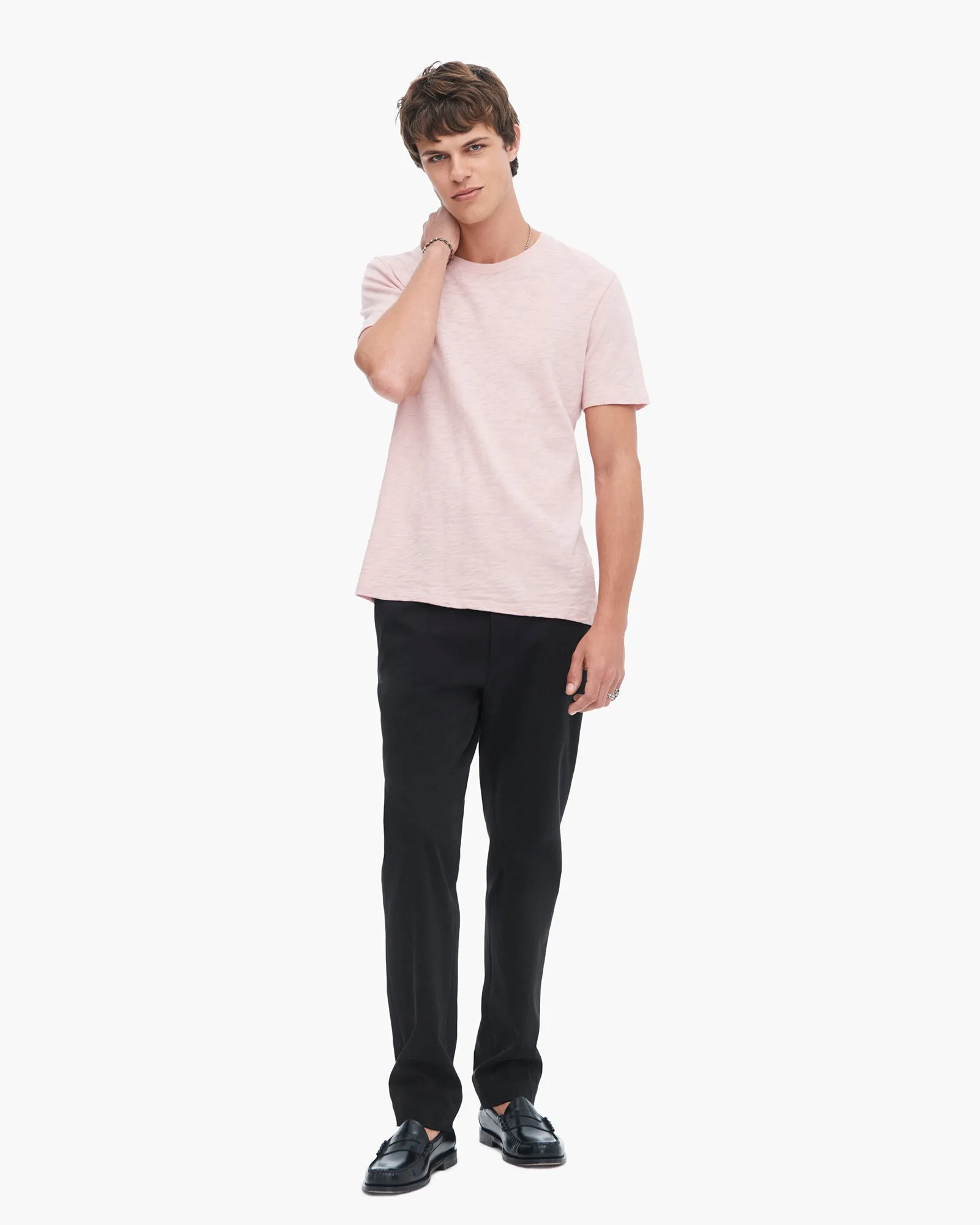 Slub Jersey V-Neck Tee - English Rose