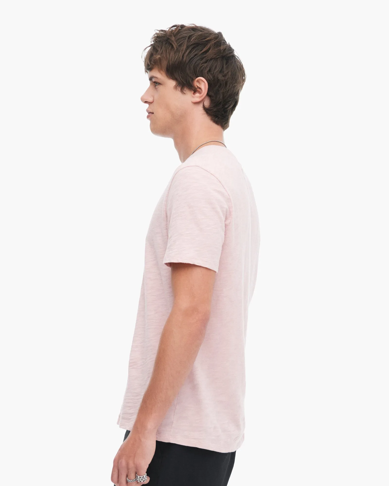 Slub Jersey V-Neck Tee - English Rose