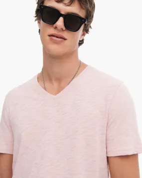 Slub Jersey V-Neck Tee - English Rose