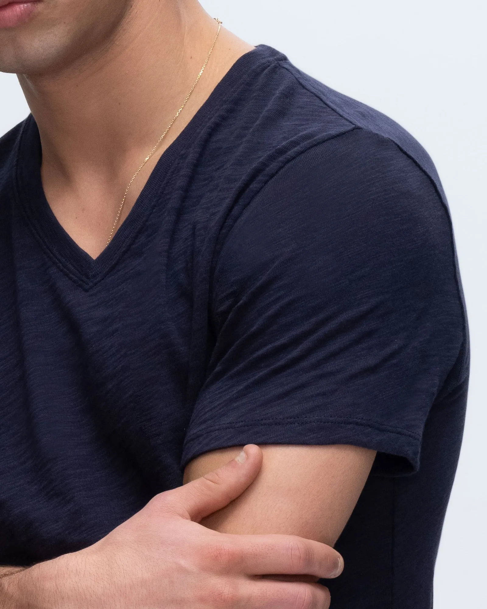 Slub Jersey V-Neck Tee - Midnight