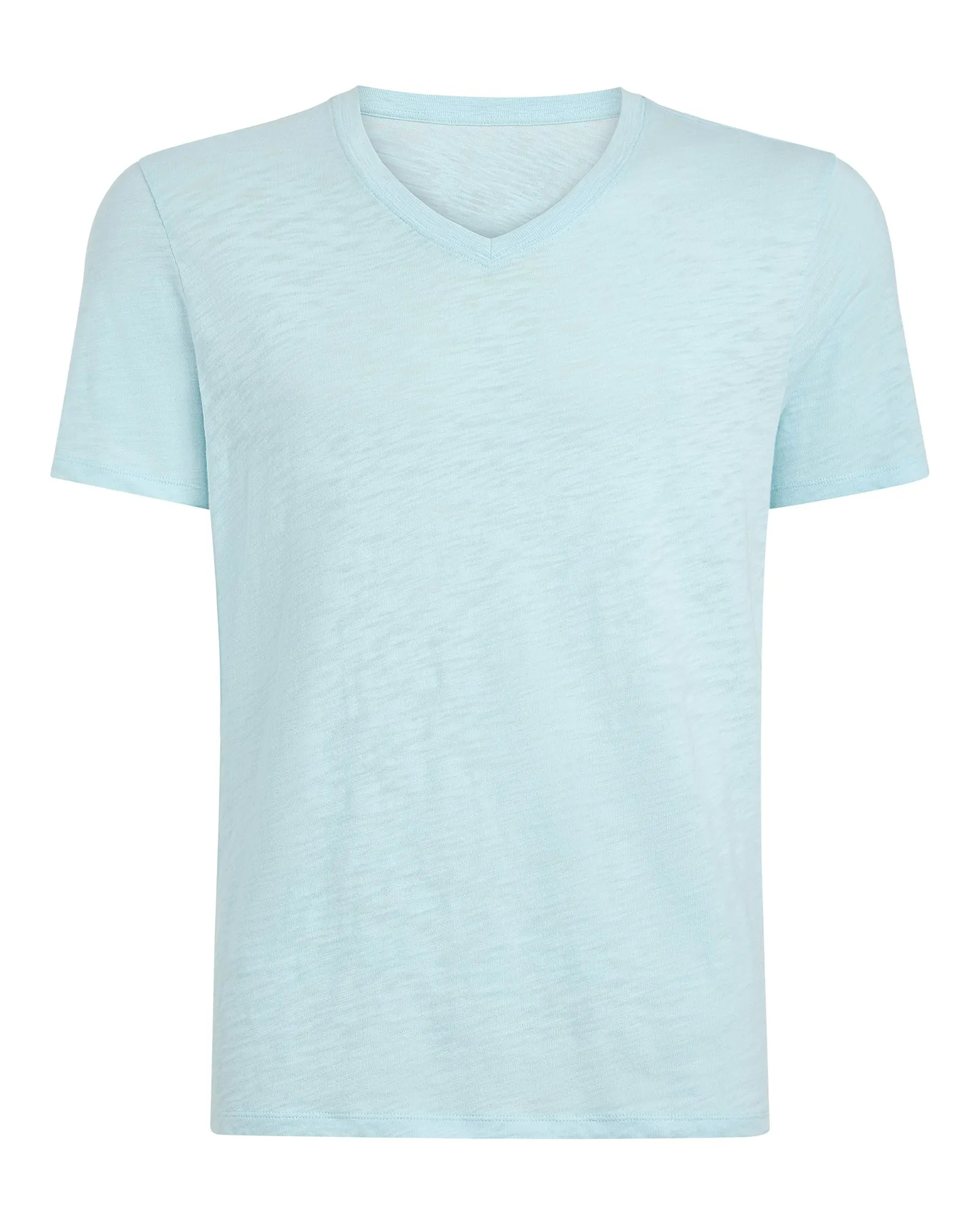 Slub Jersey V-Neck Tee - Ocean Blue