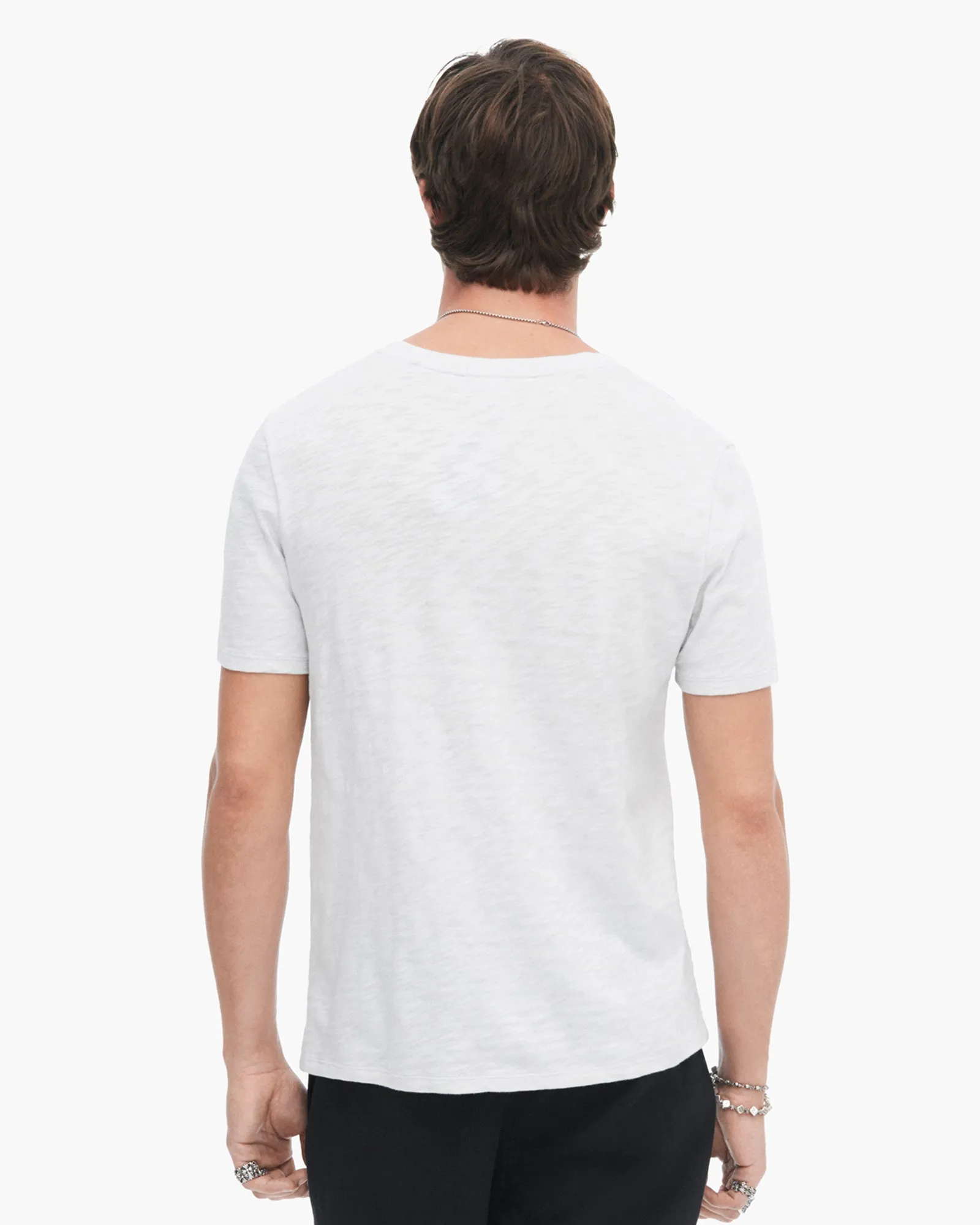 Slub Jersey V-Neck Tee - Silver