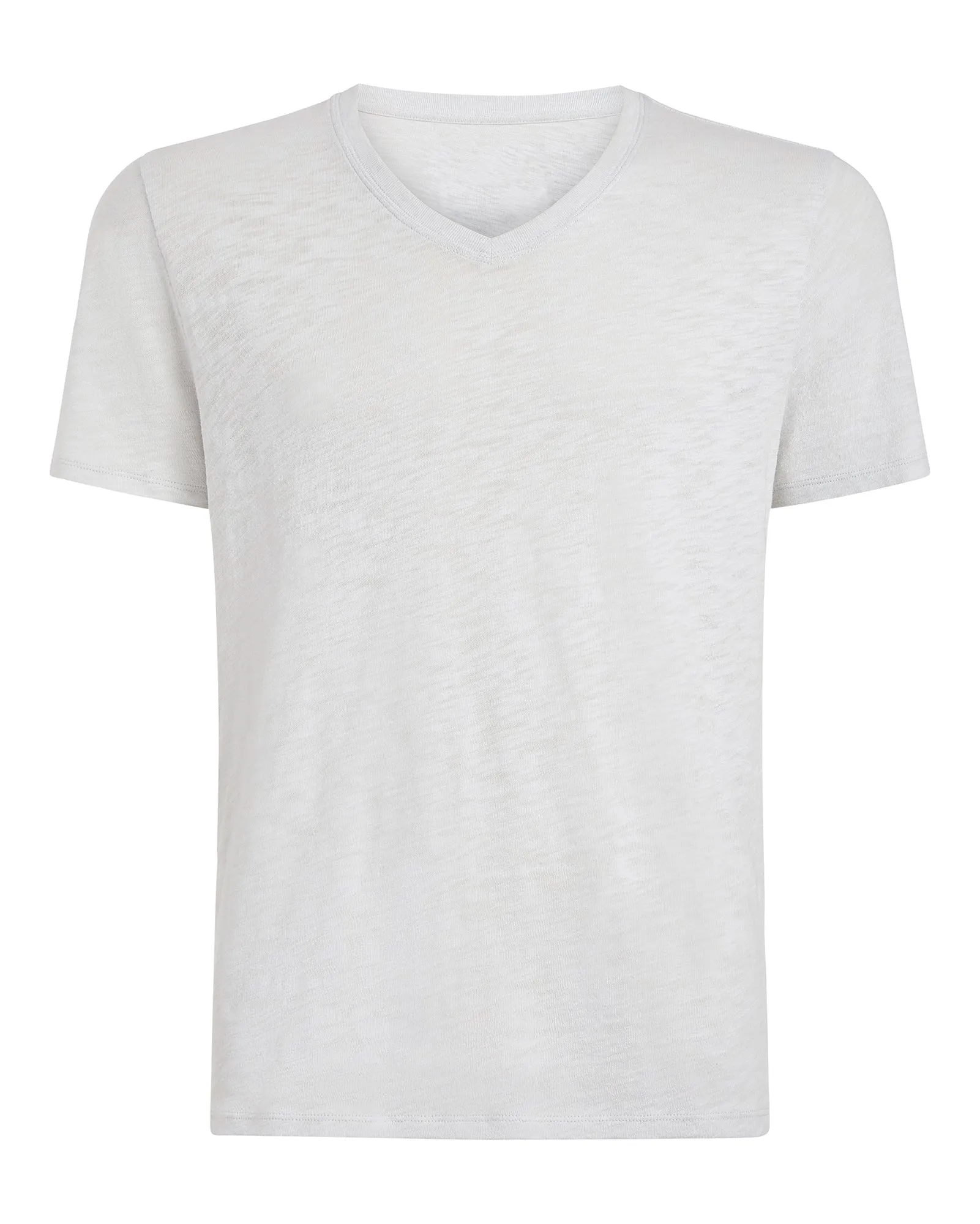 Slub Jersey V-Neck Tee - Silver