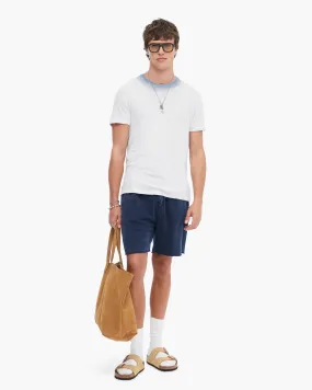 Spray Treatment Slub Jersey Short Sleeve Crew Neck Tee - Silver-Wash Navy