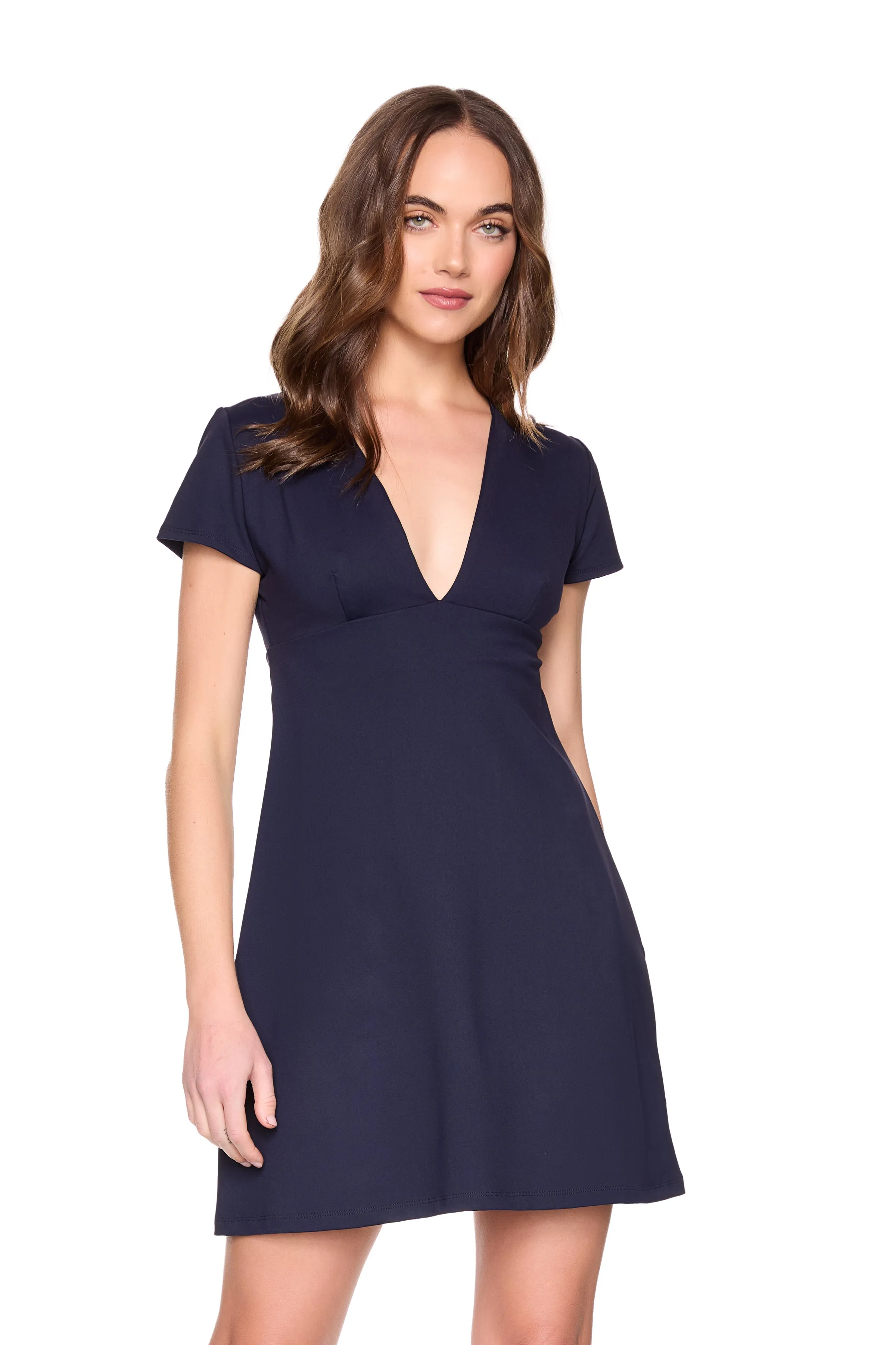 SS VNECK ALINE DRESS