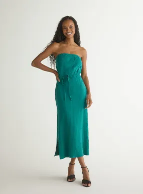 STRAPLESS BIAS MAXI DRESS