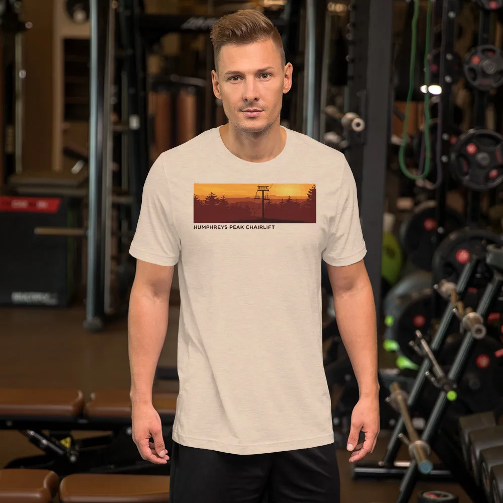 Sunset at Humphreys Peak Chairlift Short-Sleeve Mens T-Shirt