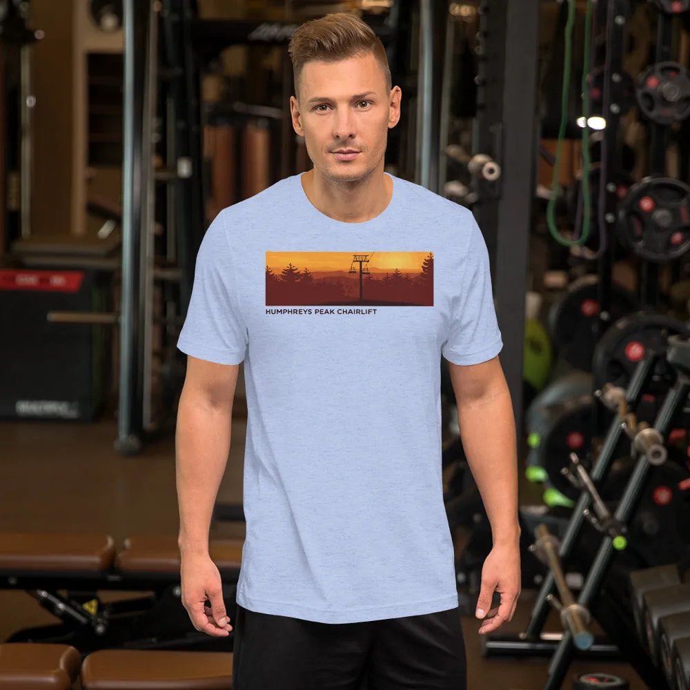 Sunset at Humphreys Peak Chairlift Short-Sleeve Mens T-Shirt