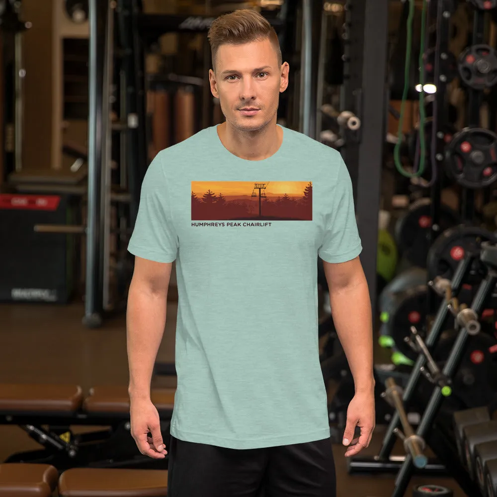 Sunset at Humphreys Peak Chairlift Short-Sleeve Mens T-Shirt