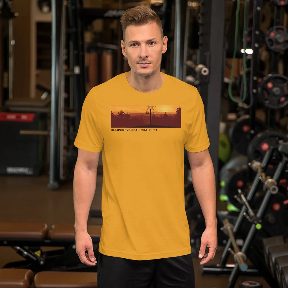 Sunset at Humphreys Peak Chairlift Short-Sleeve Mens T-Shirt
