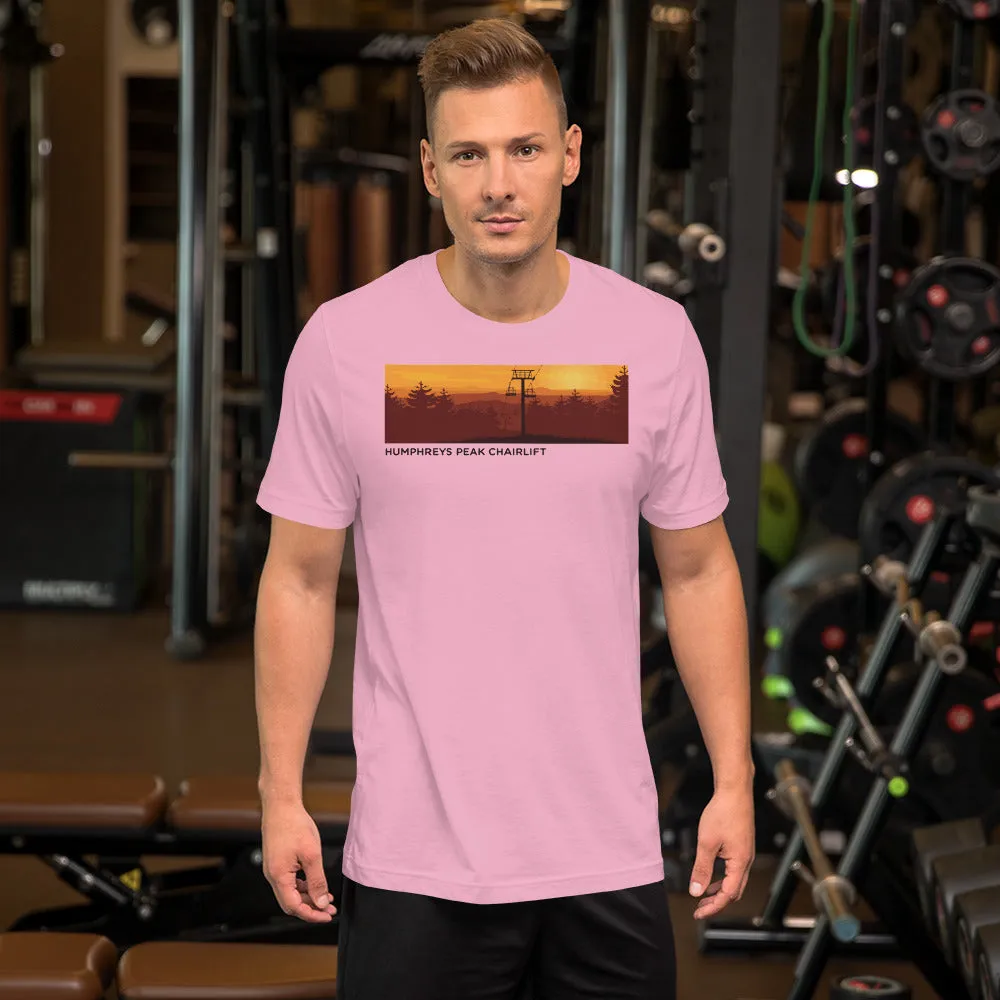 Sunset at Humphreys Peak Chairlift Short-Sleeve Mens T-Shirt