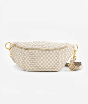 The Fawny Pack - Woven Beige/White