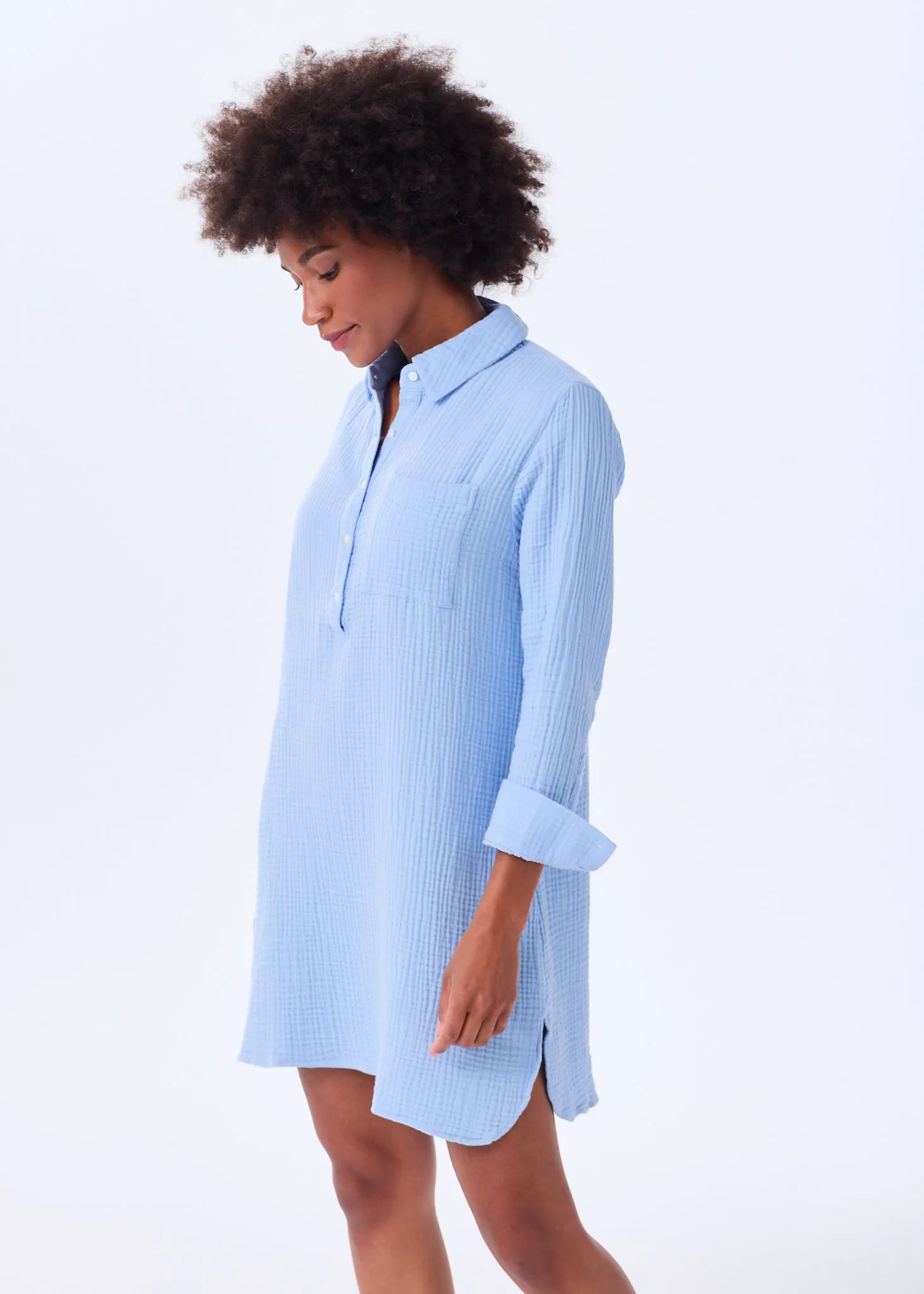 The Organic Cotton Shirt Dress - Triple Gauze