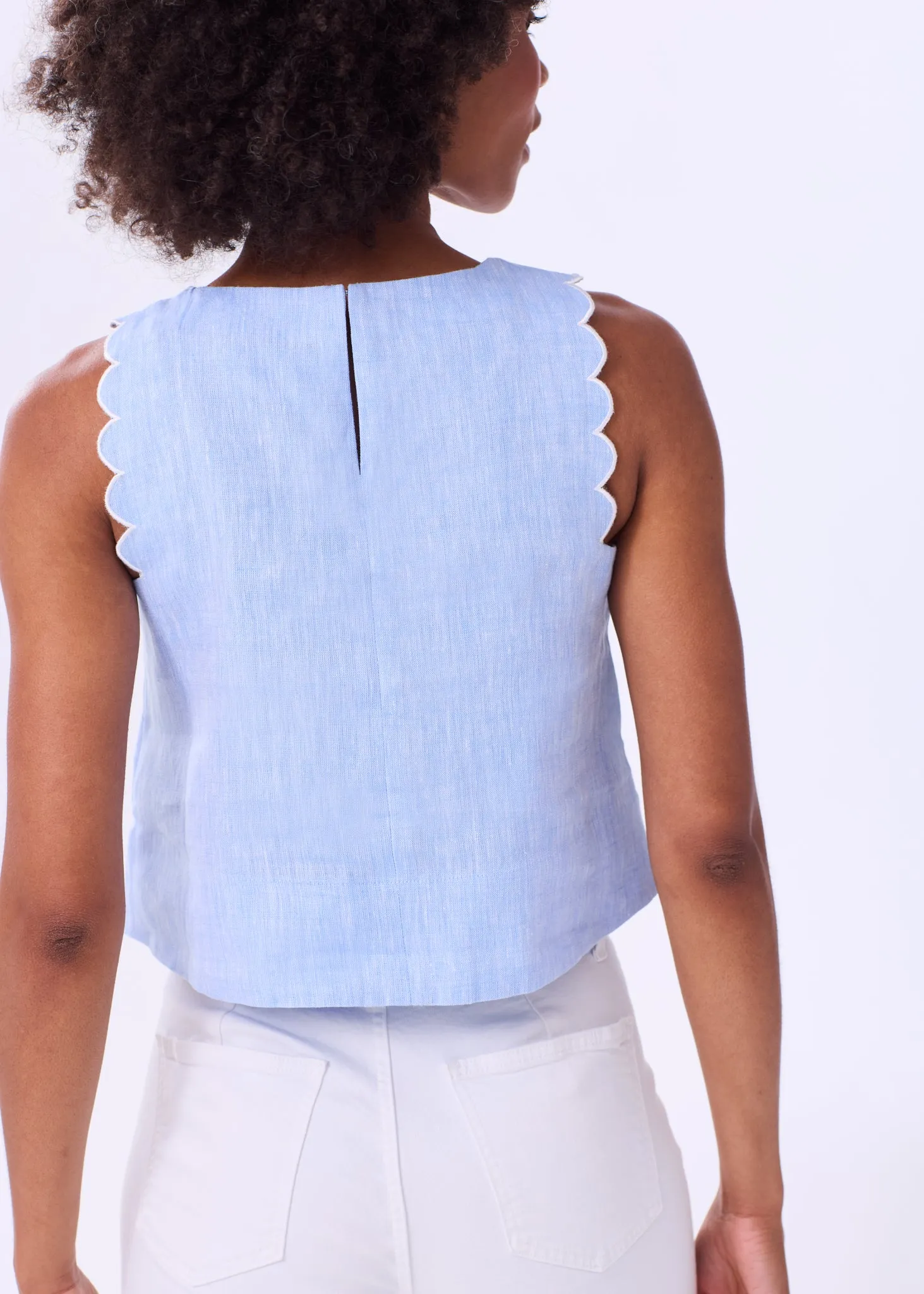 The Scallop Linen Tank