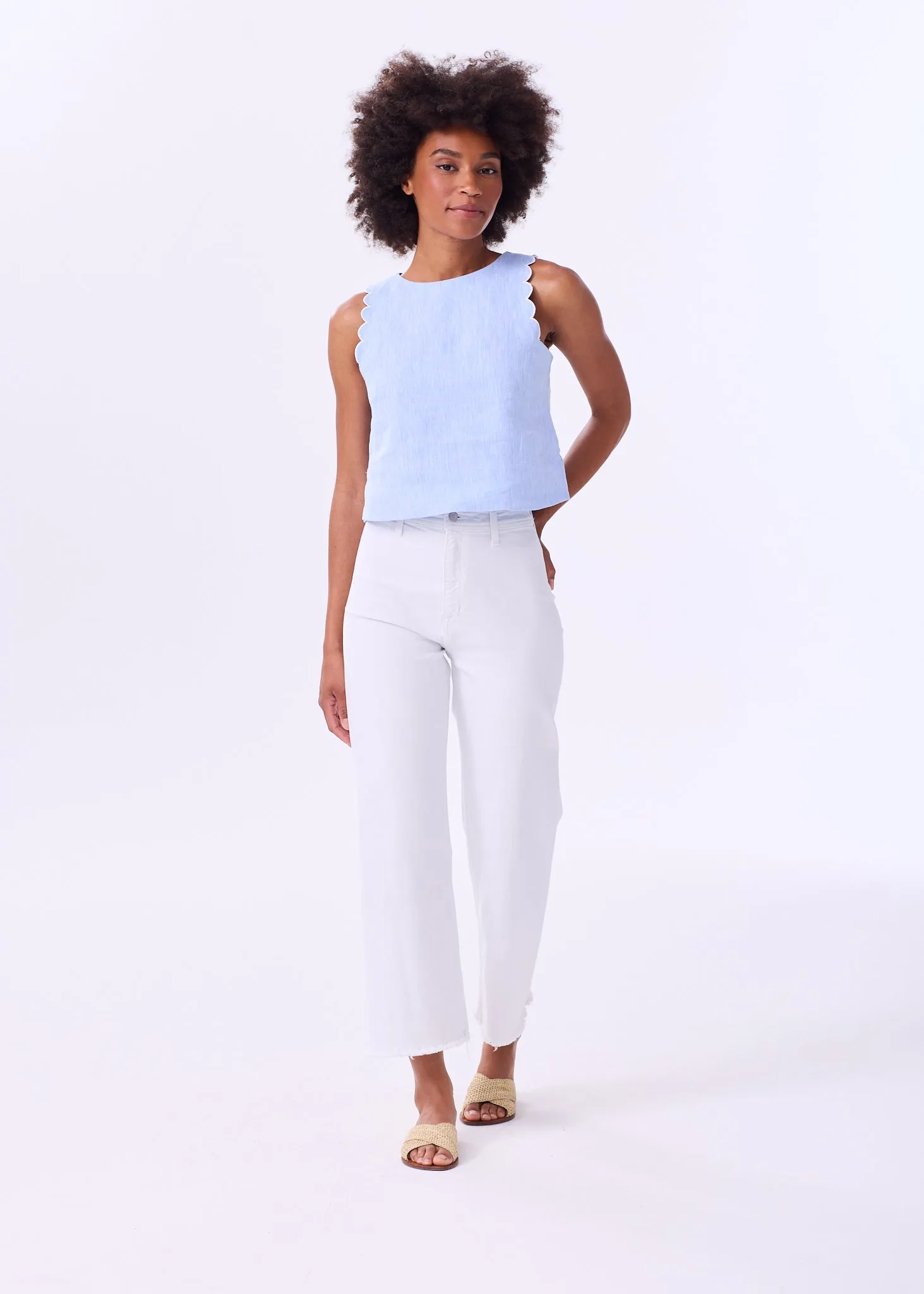 The Scallop Linen Tank