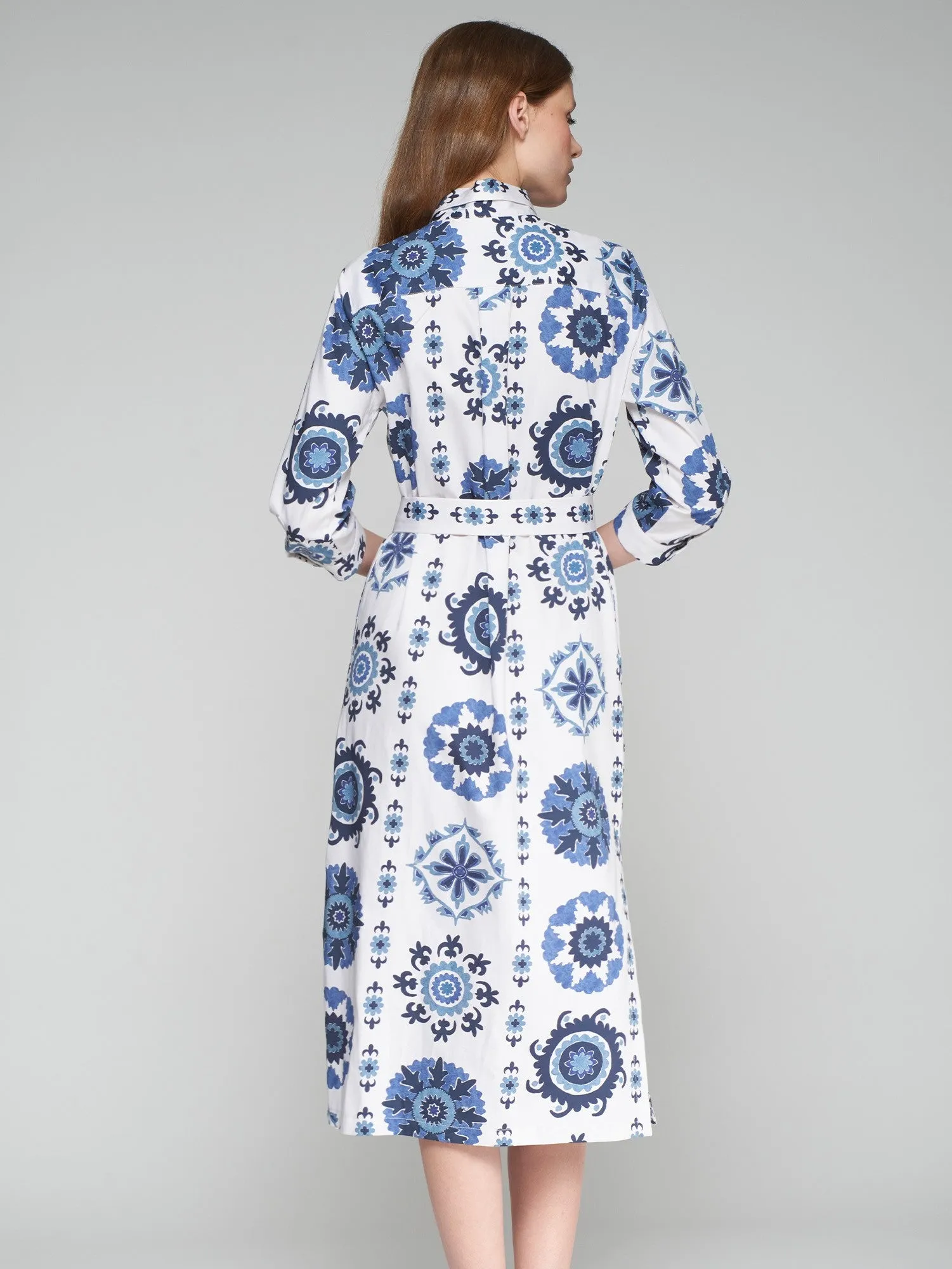 TILE PATTERN SHIRT DRESS