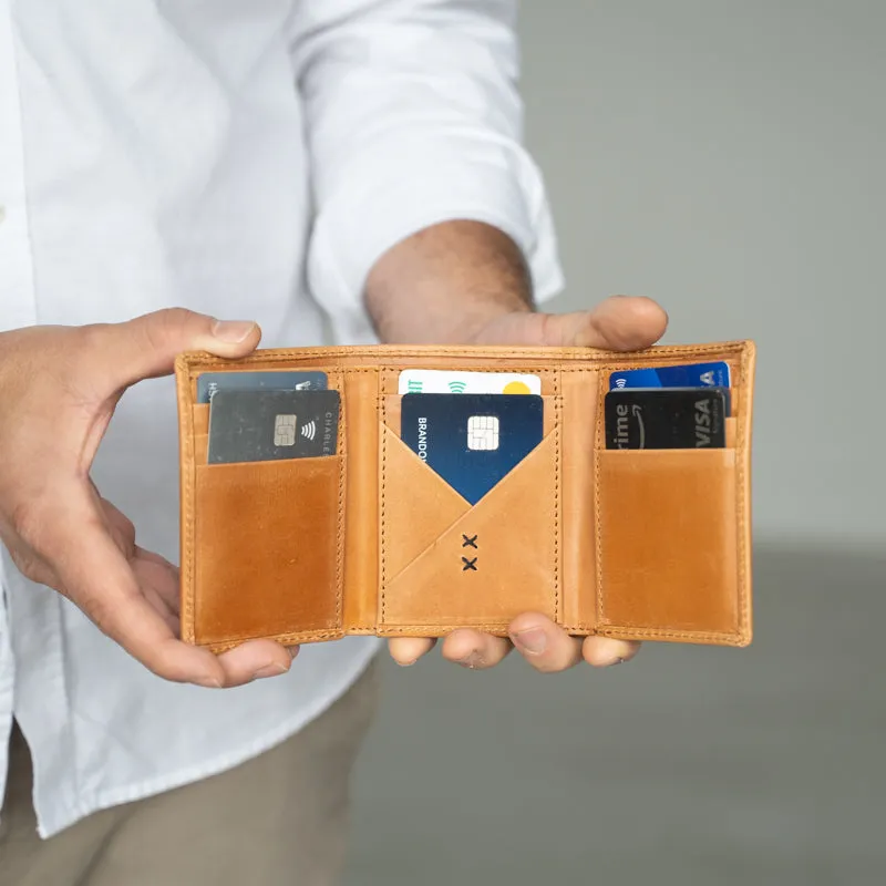 Titus Mens Leather Tri-Fold Wallet