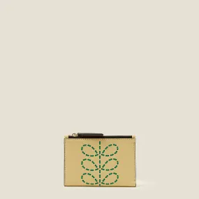 Two Way Coin Purse - Whipstitch Stem Cream