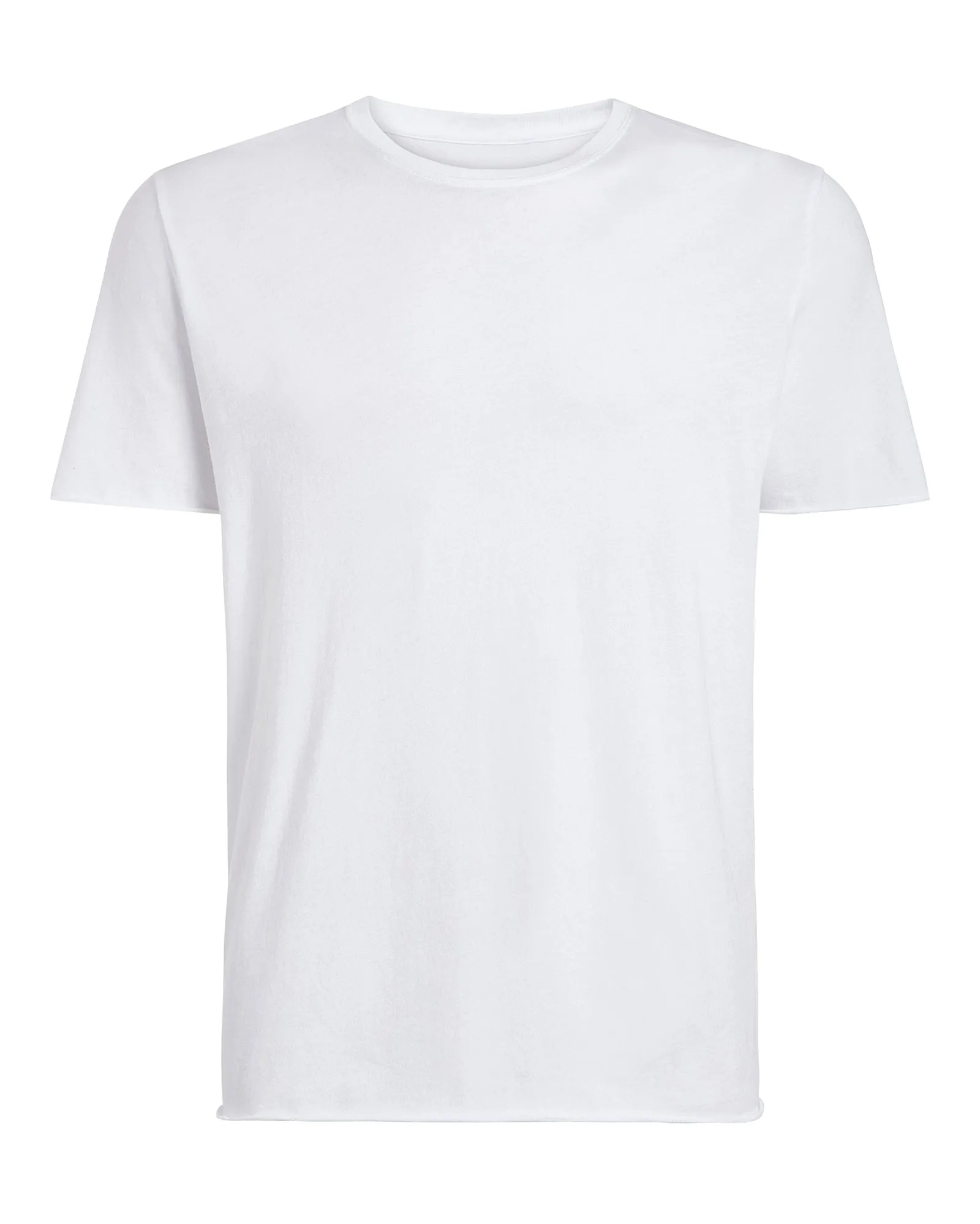 Vintage Jersey Cut Off Short Sleeve Crew Neck Tee - White