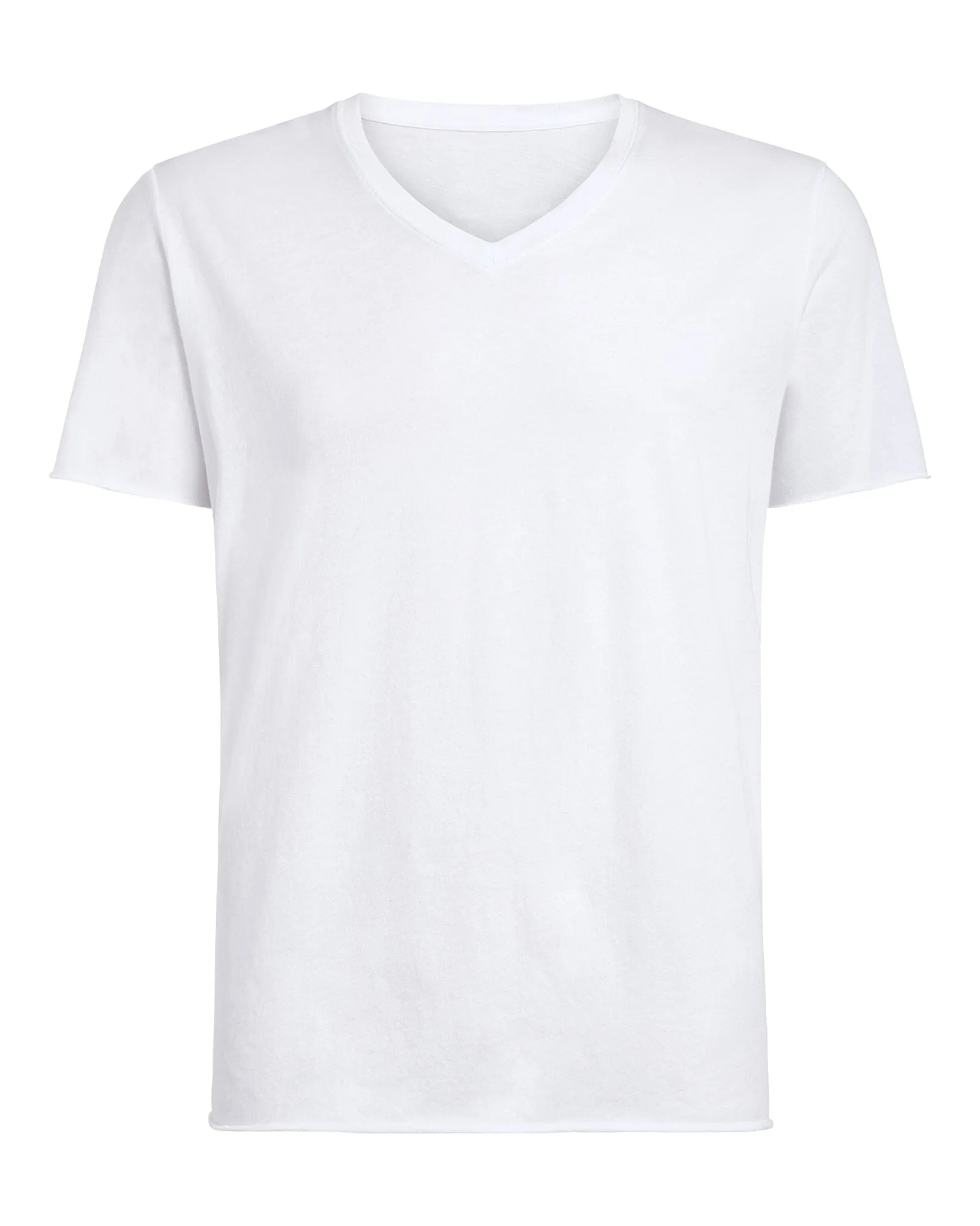 Vintage Jersey Cut Off Short Sleeve V-Neck Tee - White