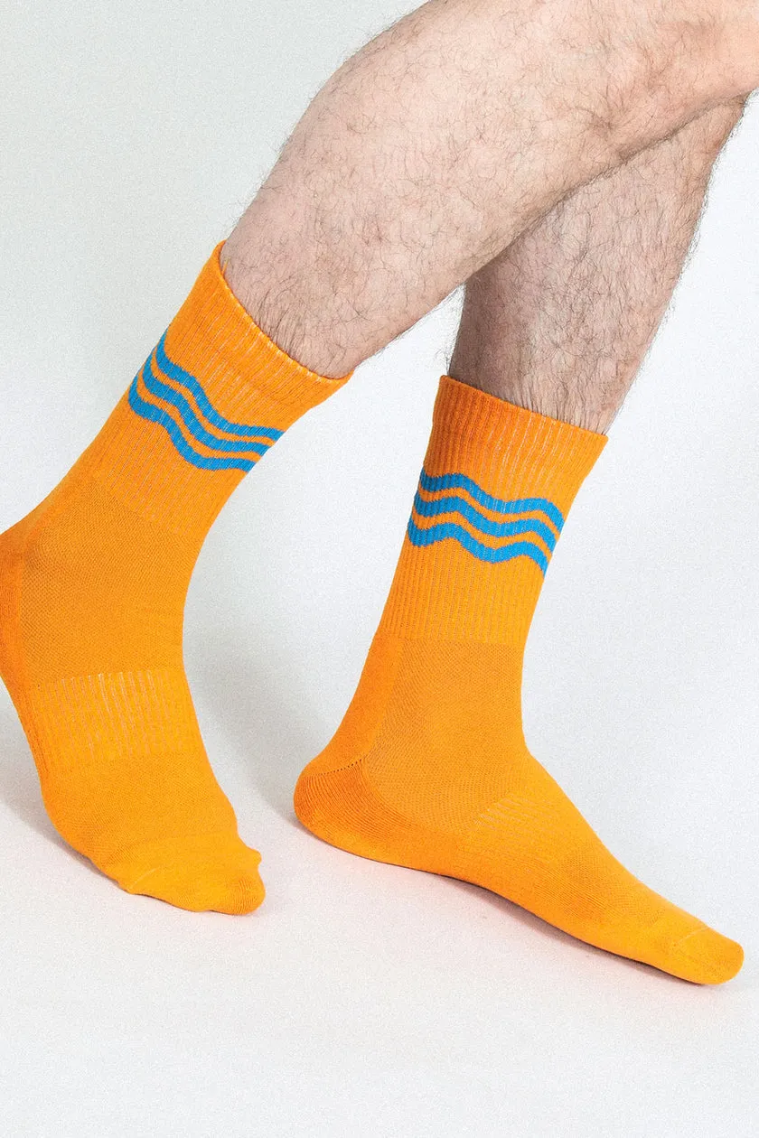Wavy - Orange Men's Socks