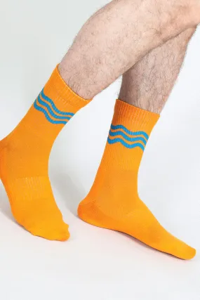 Wavy - Orange Men's Socks